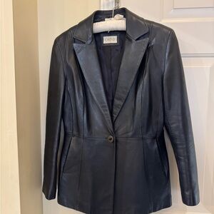 Cache Black Leather Vintage Jacket for‎ Women Size 8